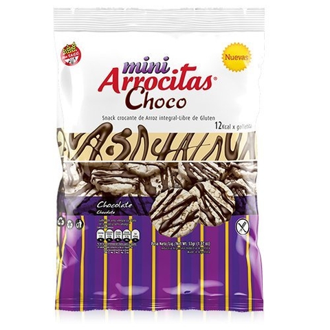 Galletas De Arroz Integral Mini Con Bano De Chocolate - 53 Gr - Arrocitas