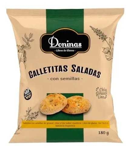 Galletitas Saladas Con Semillas - 180 Gr - Doninas