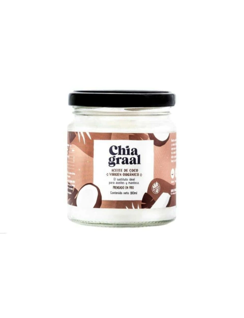 Aceite De Coco Virgen Organico - 180 Ml - Chia Graal