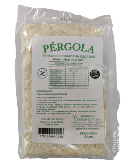 Papa deshidratada en escamas - 125gr - Pergola