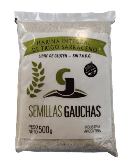 Harina integral de trigo sarraceno - 500gr - Semillas Gauchas
