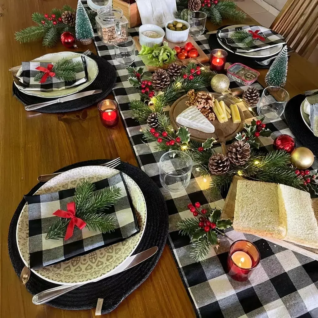 PACK X 6 SERVILLETAS CUADRO color negro