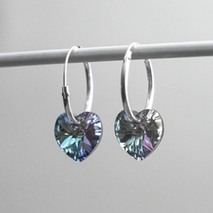 Aros Cristal Argolla con Corazon
