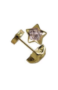 Abridor de oro 18k Estrella Grande con Cubic (CH-783) - comprar online