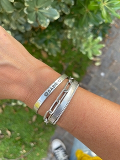 Pulsera esclava Plata 925 GRABADA (7mm) - tienda online