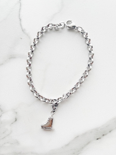 Pulsera de Acero con Dije Patin de Hielo