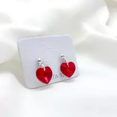 Aros Cristal Corazón de 10mm (13-208) - Diez y Diez Joyas