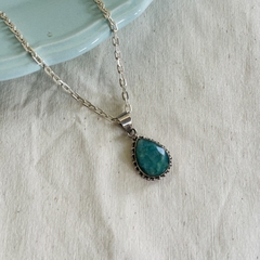Dije Piedra Verde Plata 925