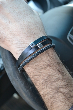 Pulsera cuero Triple