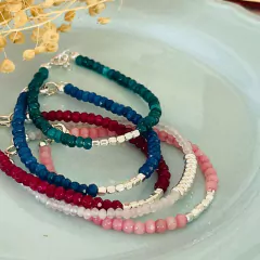 Pulseras de plata colores - Diez y Diez Joyas