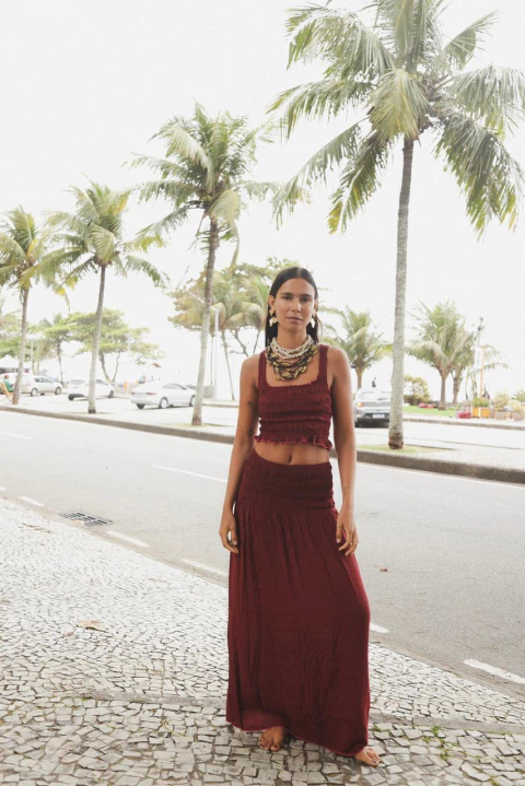 FALDA LARGA BORDO - comprar online