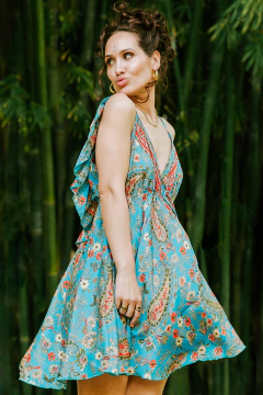 VESTIDO CORTO KALI AZUL - comprar online