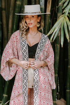 KIMONO KRISHNA BLOCK PRINT ROJO