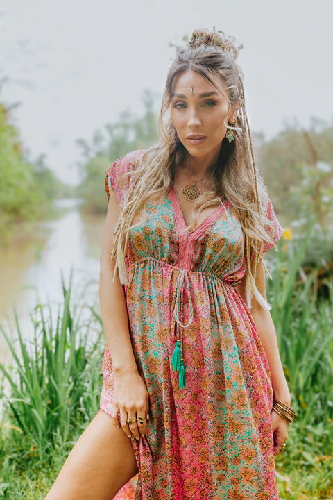 VESTIDO LARGO LAKSHMI MA ROSA - comprar online