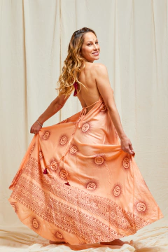 VESTIDO LARGO VENUS SALMON - tienda online