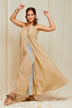 VESTIDO LARGO DIANA BEIGE - tienda online