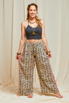 PANTALON ALMA BLOCK PRINT NEGRO - comprar online