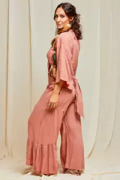 PANTALON PALAZO ZARA LISO ROSA en internet