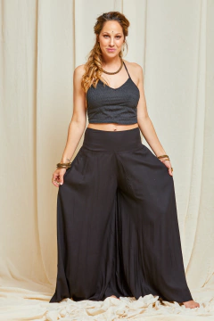 PANTALON PALAZO FREYA NEGRO - comprar online