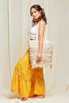 PANTALON PALAZO ZARA AMARILLO en internet