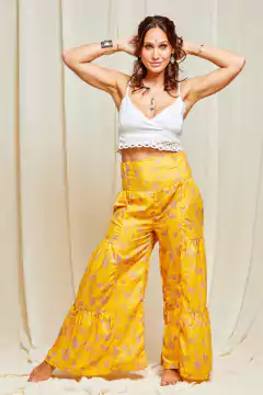 PANTALON PALAZO ZARA AMARILLO - Milega