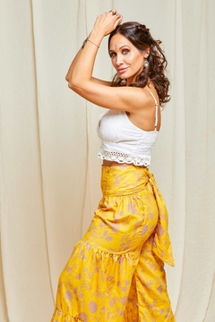 PANTALON PALAZO ZARA AMARILLO