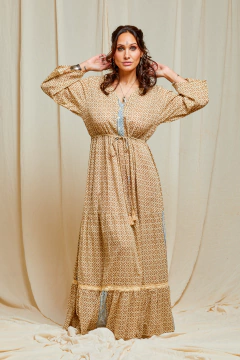 VESTIDO LARGO DANA BEIGE en internet