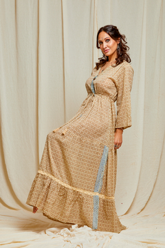 VESTIDO LARGO DANA BEIGE - Milega