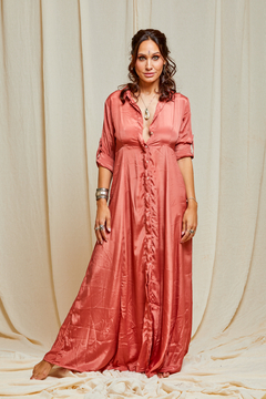 VESTIDO LARGO SHAKTI ROSA LISO