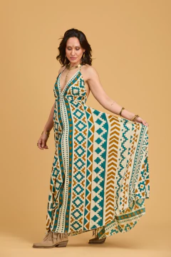 VESTIDO LARGO VENUS TRIBAL TURQUESA