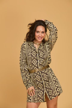 CAMISA TRIBAL BEIGE - Milega