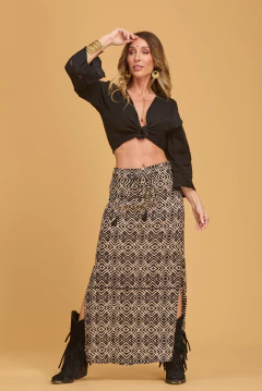 FALDA LARGA TRIBAL NEGRA I - comprar online