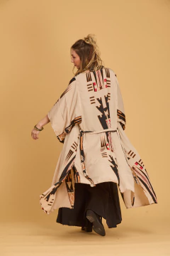 KIMONO KRISHNA LARGO TRIBAL BEIGE - tienda online