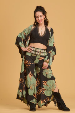 PANTALON VENUS BORDADO VERDE GOLD - comprar online