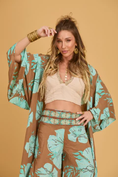 KIMONO VENUS LARGO AQUA GOLD - comprar online