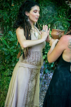 FALDA BLOCK PRINT TOSTADA - comprar online