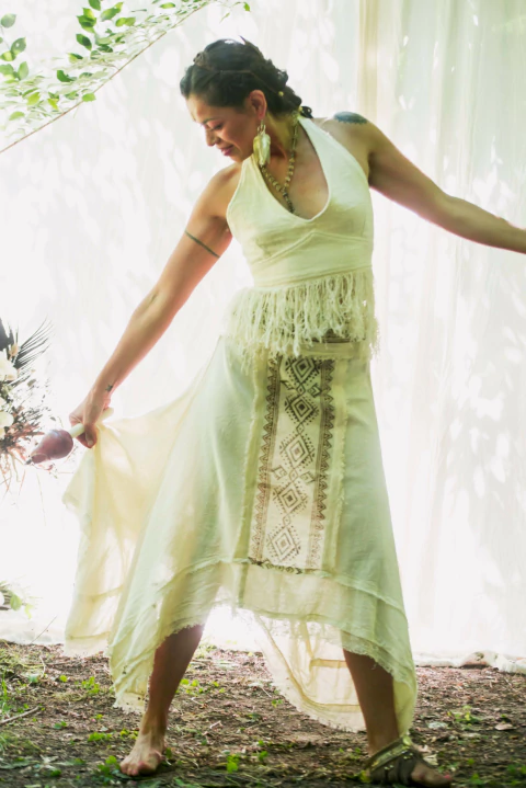 FALDA BLOCK PRINT NATURAL - comprar online