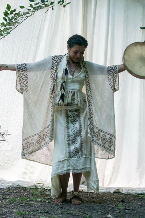 KIMONO BLOCK PRINT NATURAL