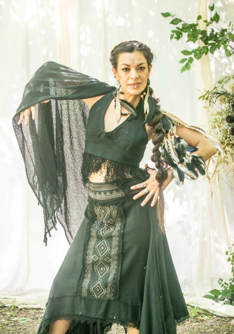 FALDA BLOCK PRINT NEGRA - comprar online