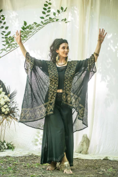 KIMONO BLOCK PRINT NEGRO GOLD en internet