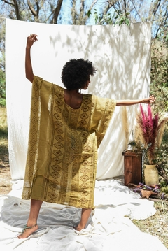 TUNICA LARGA BLOCK PRINT OLIVA - comprar online