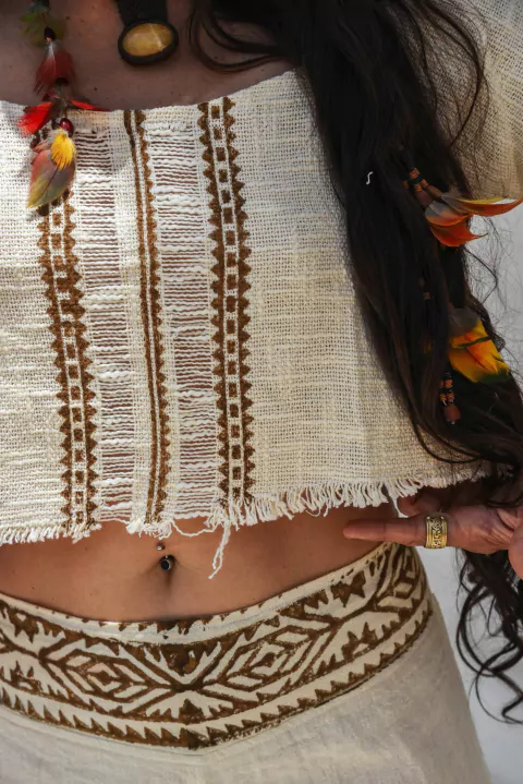 TOP BLOCK PRINT NATURAL