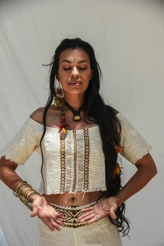 TOP BLOCK PRINT NATURAL - comprar online