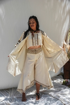 TOP BLOCK PRINT NATURAL - Milega