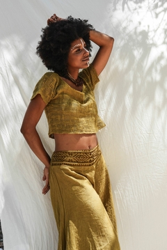PANTALON BLOCK PRINT OLIVA - Milega