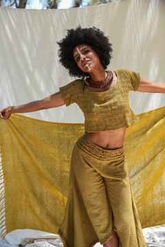PANTALON BLOCK PRINT OLIVA