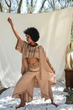 PANTALON BLOCK PRINT TOSTADO - comprar online