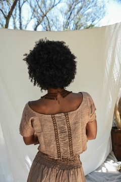 TOP BLOCK PRINT TOSTADO - comprar online