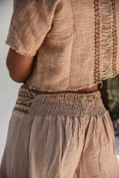 PANTALON BLOCK PRINT TOSTADO - Milega