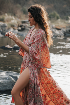 VESTIDO LARGO SARASWATI ROSA - Milega
